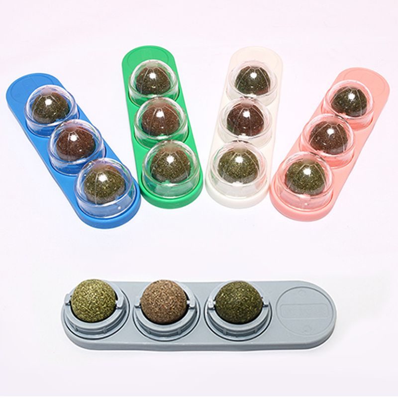 Cats Rotatable Catnip Ballcatnip Wall Lick Treat Toys for Cats Cat Mint Ball