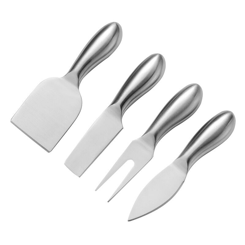 Cheese Knife Set 4 Pcs Stainless Steel Cheese Knife Fork Shaver Spreader for Soft Hard Cheese Charcuterie Cutlery