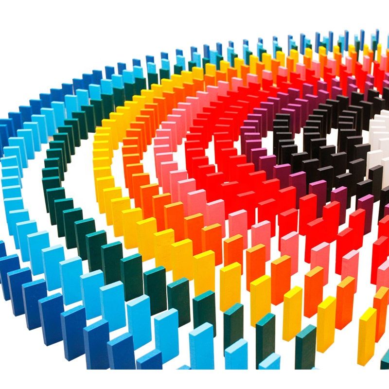 Children Wooden Toys 1000 Pcs Colored Domino Blocks Kits Early Learning Dominoes Games Educational Children Toys