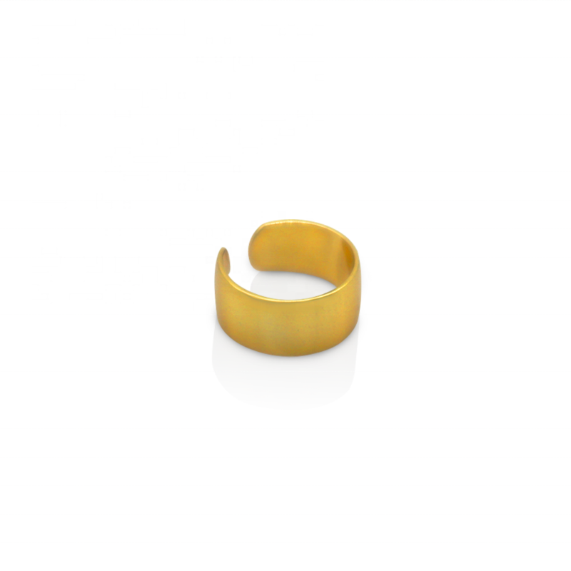 Chris April Fine Jewelry 925 Sterling Silver Gold Plated Wide Shape Simple Design Ear Cuff Earring