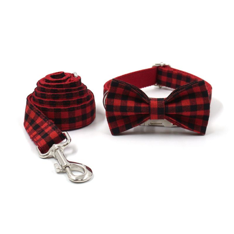 Christmas Dog Collar Pet Supplies Collar Rose Gold Bow Tie Dog Collar Metal Buckle