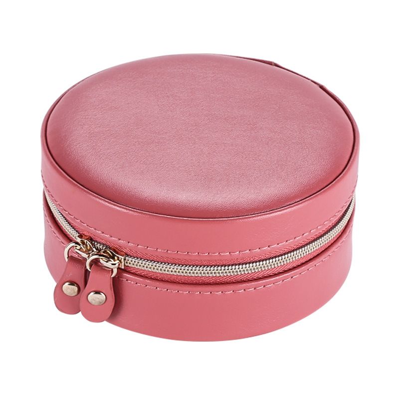 Circular Jewelry Storage Case Portable Travel Jewelry Organizing Case Small Earrings Ring Lipstick Storage Box