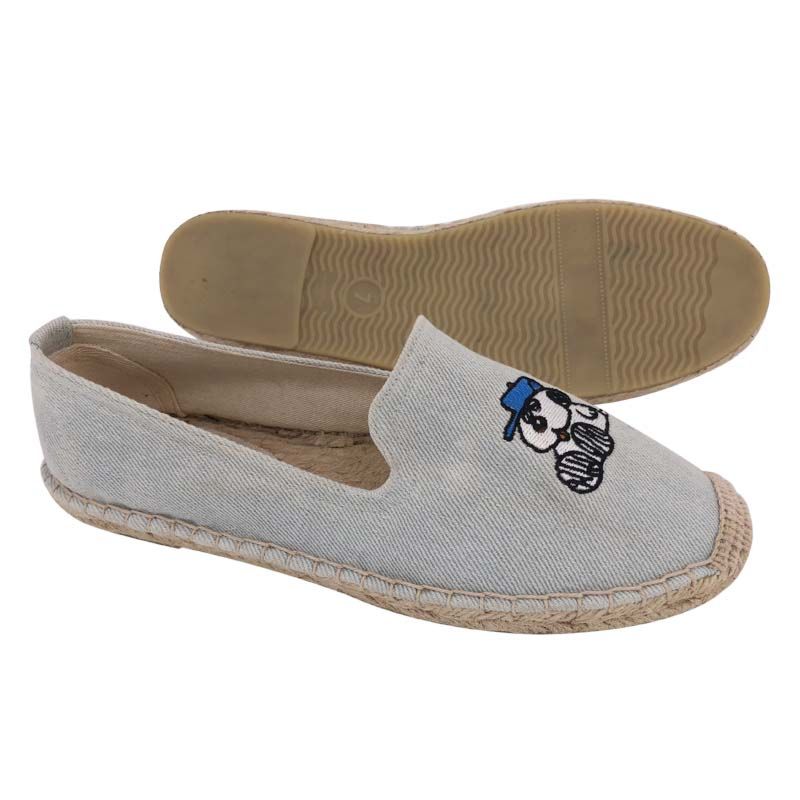 Classic Slip on Breathable Embroidery Espadrilles Flats Casual Walking Soft Loafers for Women
