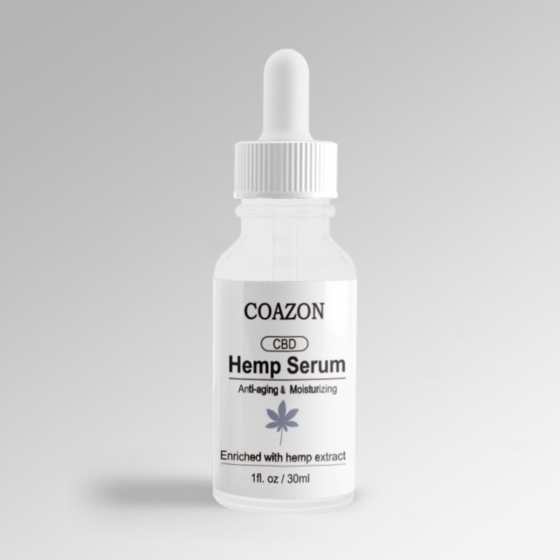 Coazon 100% Organic Pure Anti-Aging Hemp Skin Care Face Serum Moisturizing Calming Revitalizing Reduces Wrinkles 30Ml