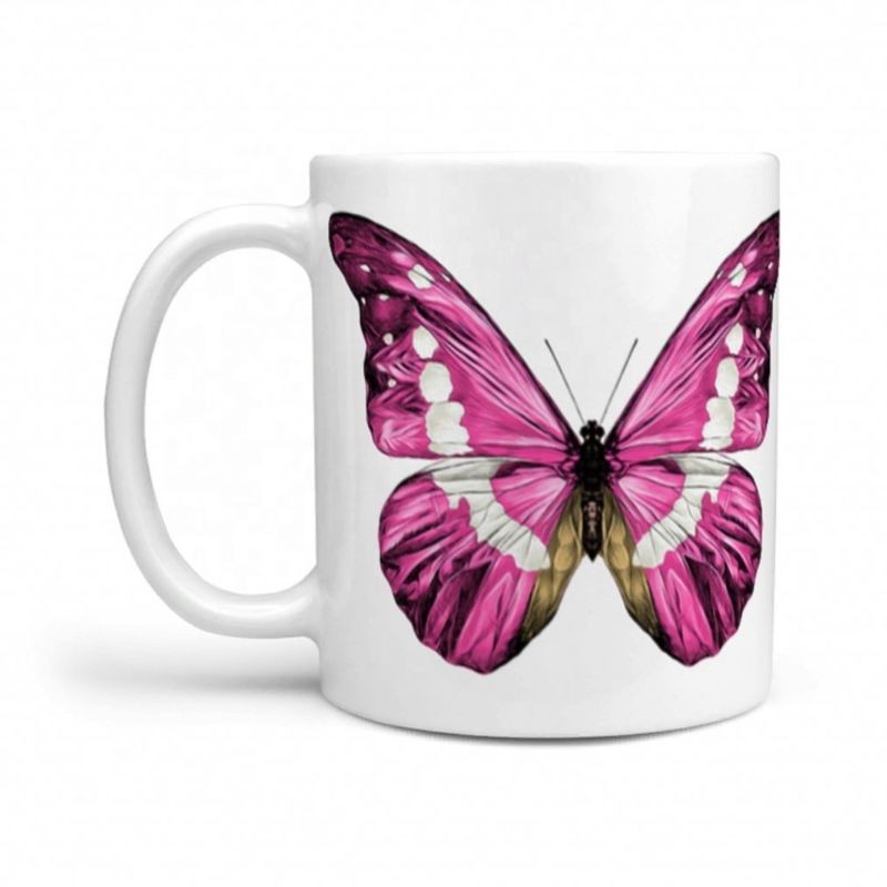 Coffee Mug Butterfly Animal White Blank for Sublimation