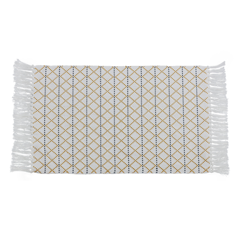 Color with Tassels Cotton Woven Geometrical Line Kitchen Living Room 2Mm Area Rugs