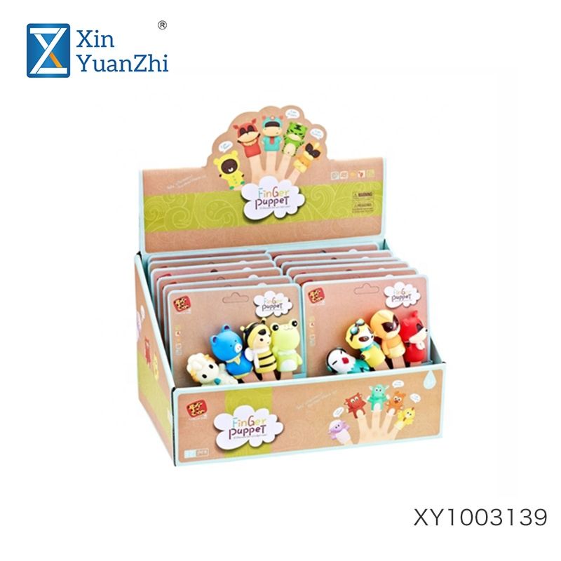 Colorful Interesting Cartoon Plastic Finger Puppet Animal with 12 Pcs