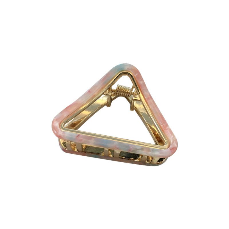 Colorful Women Hair Clips Accessory Matte Triangle Luxury Middle Golden Metal Hair Claw Clips