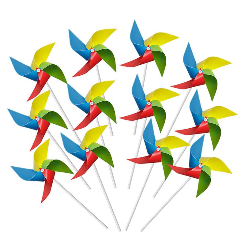 Colors Mixed Pinwheels Party Favors Plastic Toy Pinwheels Educational Wind Spinners Outdoor Decoration Pinwheels Gifts for Kids