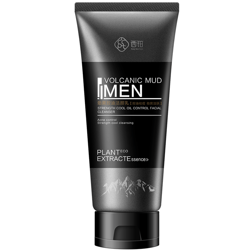 Contractive Porevolcanic Mud Men Strength Cool Oil Control 100G Facial Cleanser