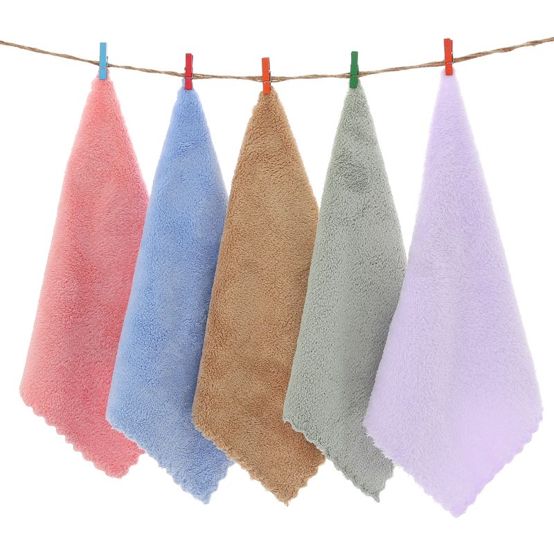 Coral Velvet Microfiber Square Towel Soft and Absorbent Household Cleaning Towel