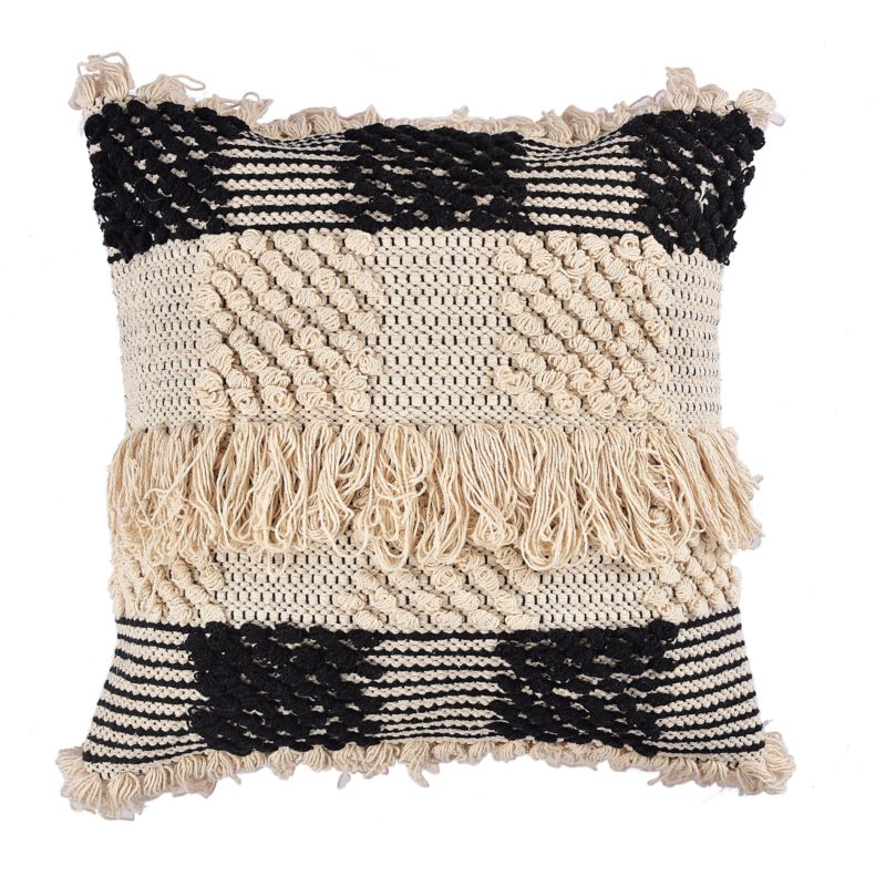 Cotton Woven Cushion Cover at Lowest Price Home Decorative Bohemian Pillow Case Black and White Pillow Cover