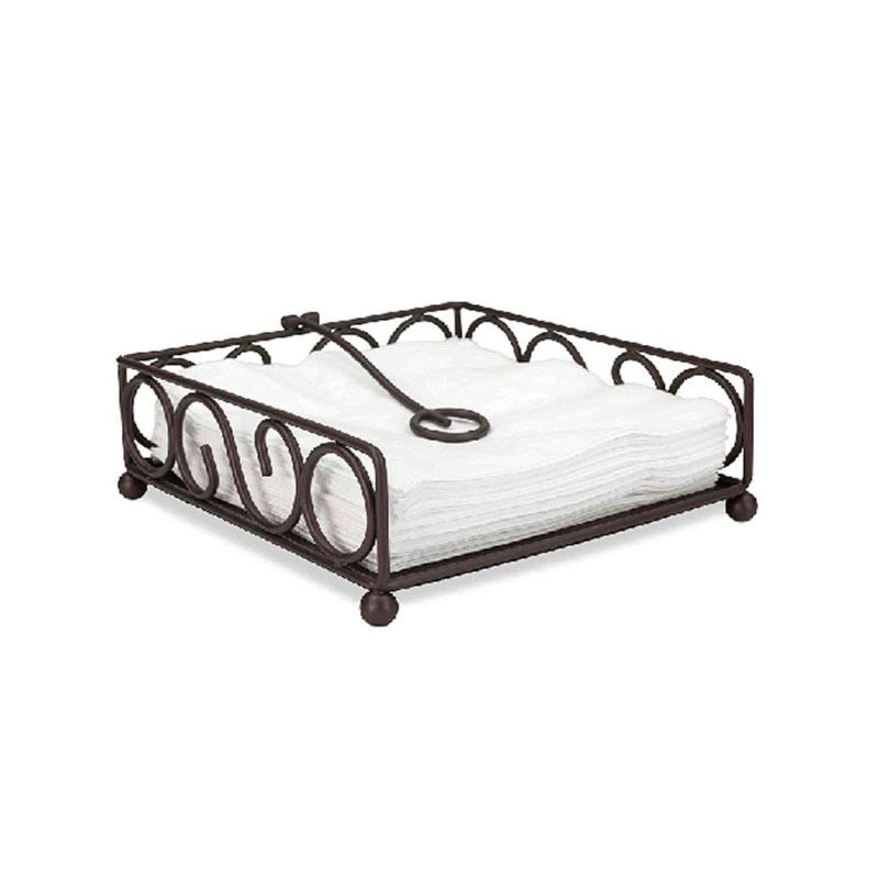 Country Style Tissue Dispenser Stand Organizers Table Decorative Metal Napkin Holder for Table