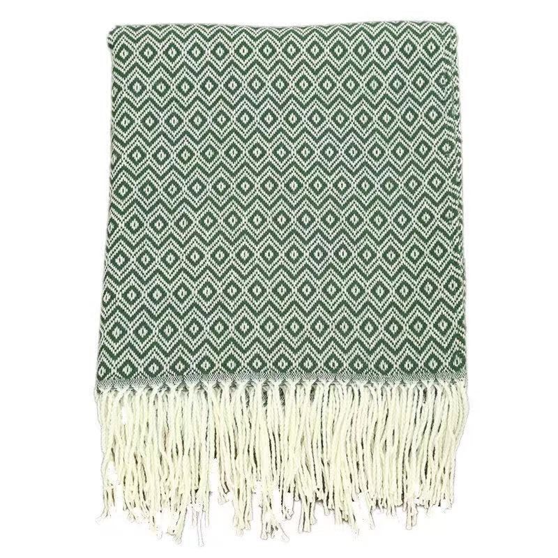 Cozy 100%Polyester Soft Sofa Throw Cover Knitted Decorative Blanket