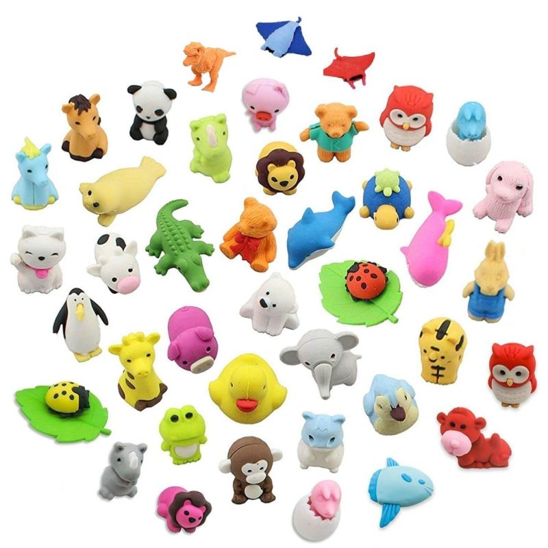 Creative Cheapest Fancy Mini Cute Animal 3D Animal Shaped Rubber Eraser