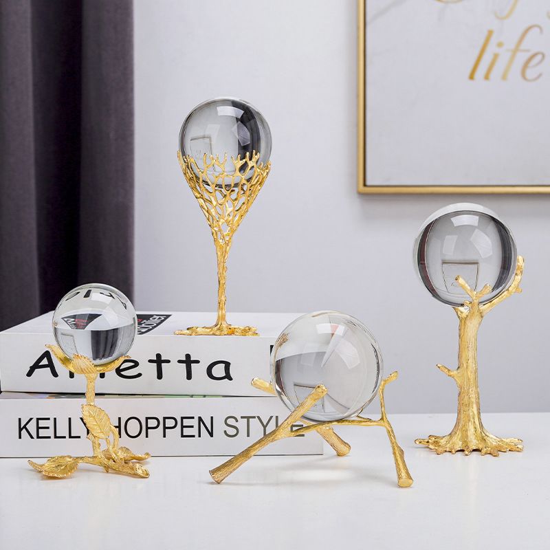 Creative Modern Minimalist Metal Art Craft Furnishings Decor Tabletop Restaurant Interior Crystal Ball Ornaments Home Decoration