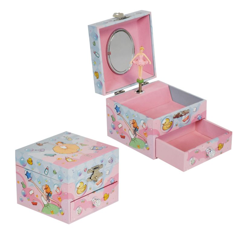 Creative Paper Jewelry Box Gift Clockwork Music Box Simple Birthday Gift with Drawer Music Jewelry Box