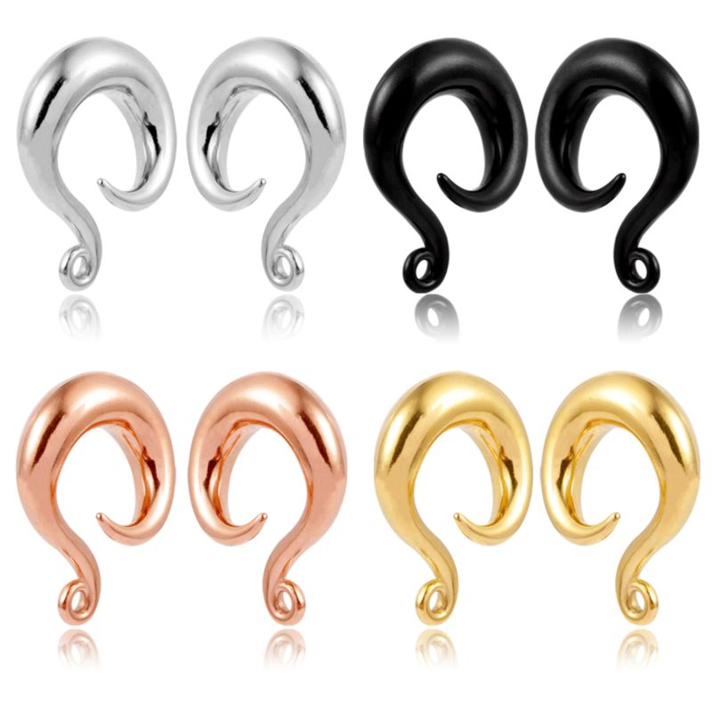 Customised Stainless Steel Twist Hooks Pvd Plating Ear Hanger Weights Ear Piercing Tunnels Stretcher