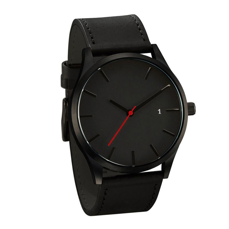 Customized Casual Slim 3 Atm Water Resistant Alloy Men's Leather Watch