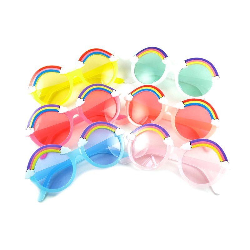 Cute Candy Color Girls Boys Transparent Sunglasses Rainbow Fashionable Beach Eyewear