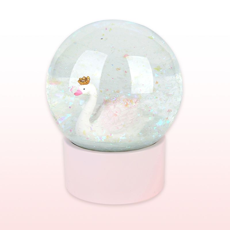 Cute Resin Logo Gift for Women Flower with Glitter inside Snow Globe