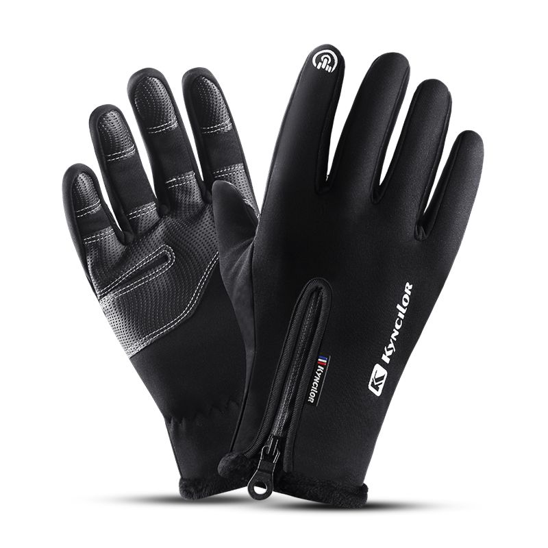 Cycling Gloves Women Touchscreen Full Finger Durable Leather Palm Windproof Mountain Road Bike Riding Gloves with Warm Fleece