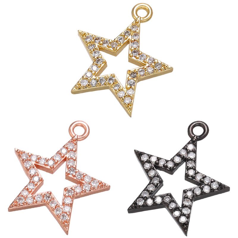 Chic CZ Micro pave Star Charm Pendants