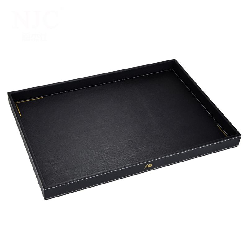 Decorative Leather Tray , Luxury Desk Leather Tray, Faux Leather Catchall Tray Perfume Coffee Lether Storage Tray
