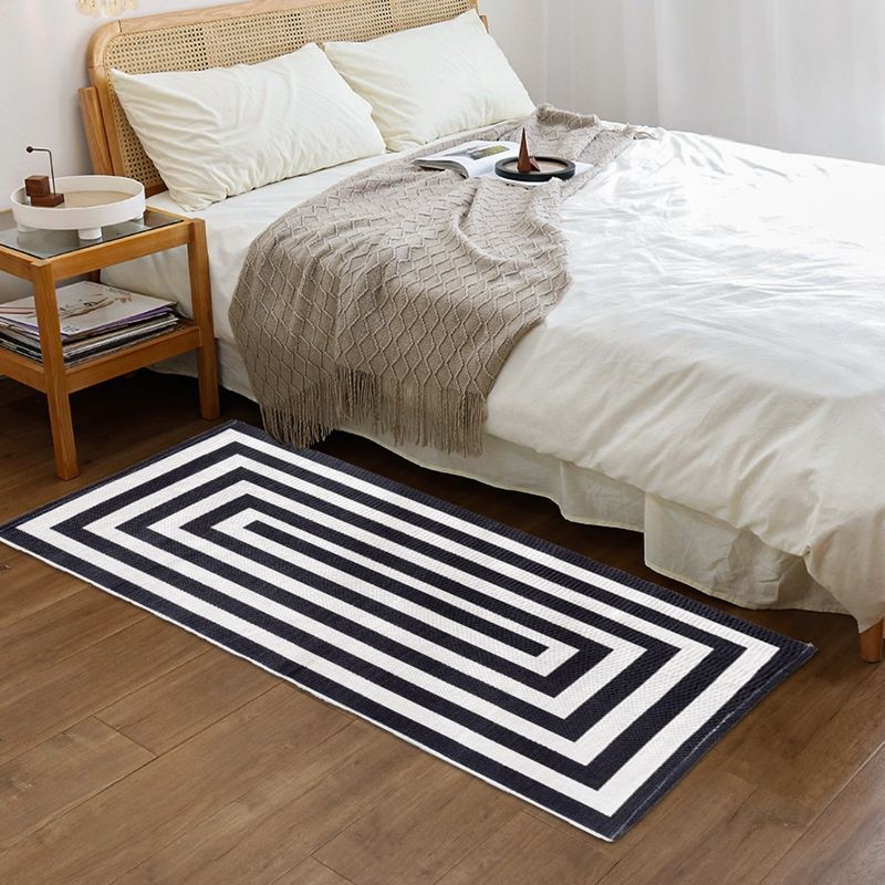 Design Geometric Cotton Woven Modern Style Bedroom Living Room Floor Silk Printed Rug