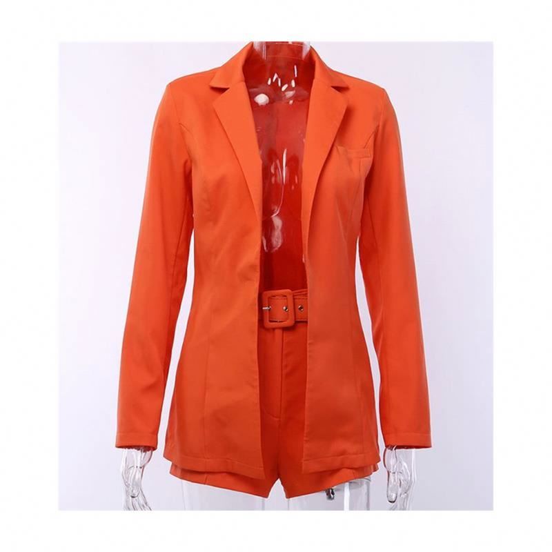 Design Office Suits for Ladies with Belt with Belt Printing Elegant Blazer Woman
