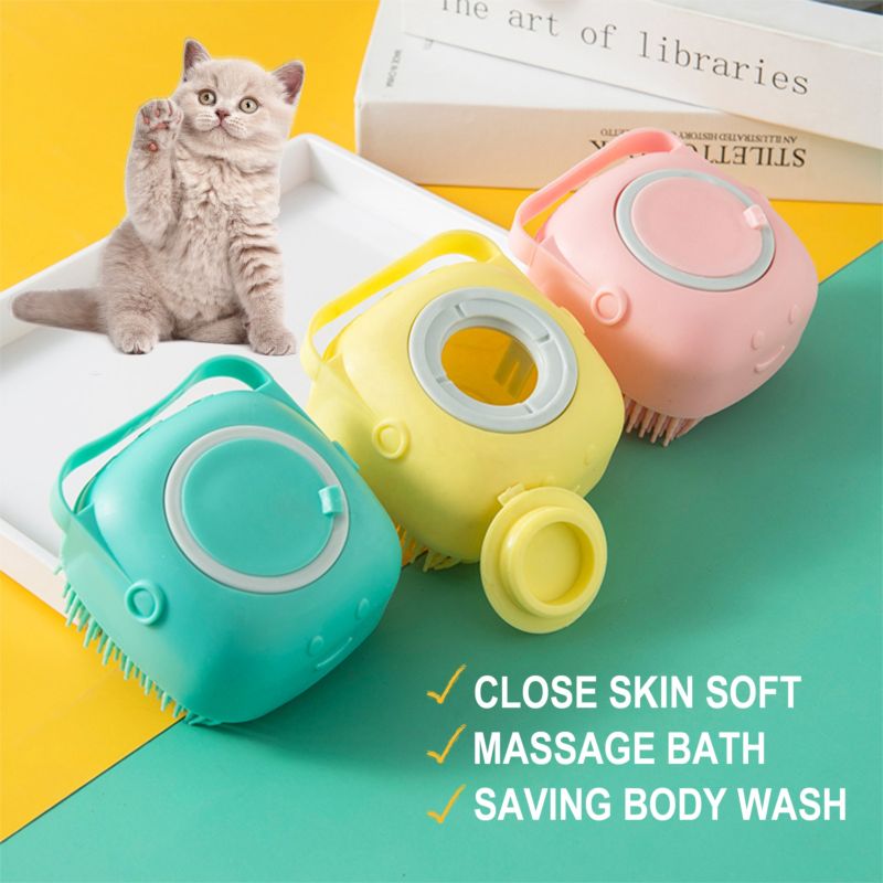 Design Soft Silicone Pet Grooming Massaging Brush Dog Cat Hair Bath Comb Pet Cleaning Grooming Product