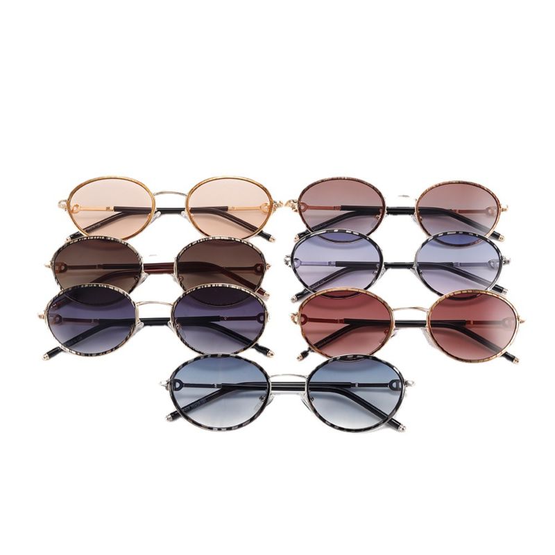 Designer Vendors Women Metal Small Oval Shape Frames Uv400 Sunglasses