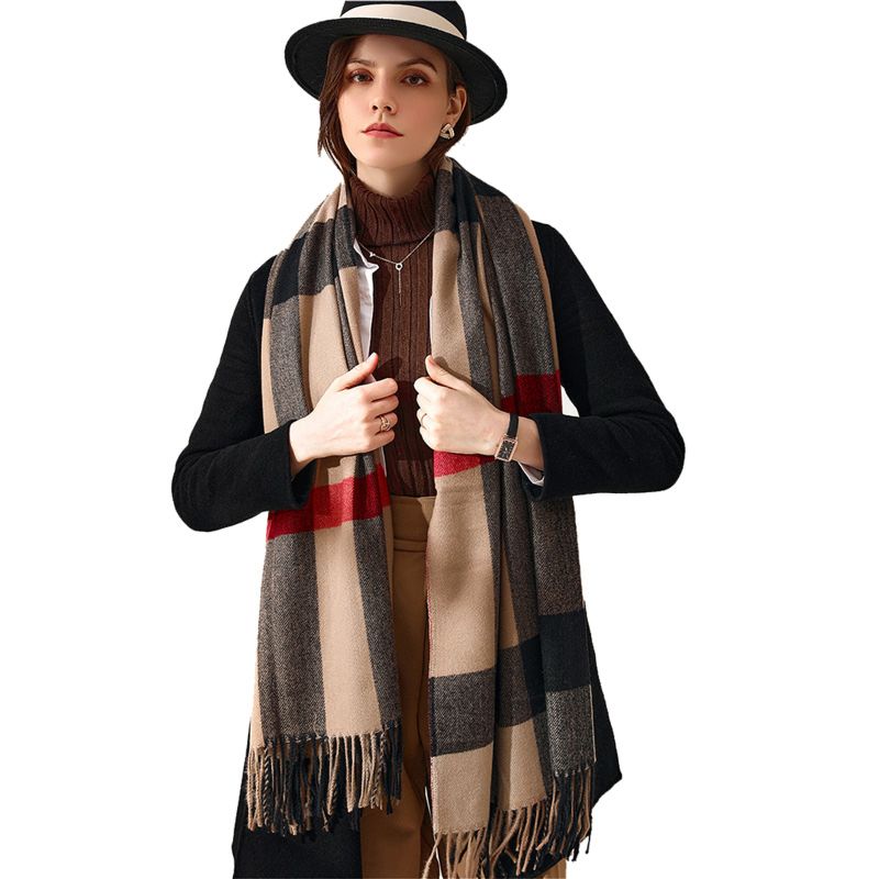 Designers Ladies Tartan Plaid Blanket Scarf Women's Warm Plaid Pashmina Shawl