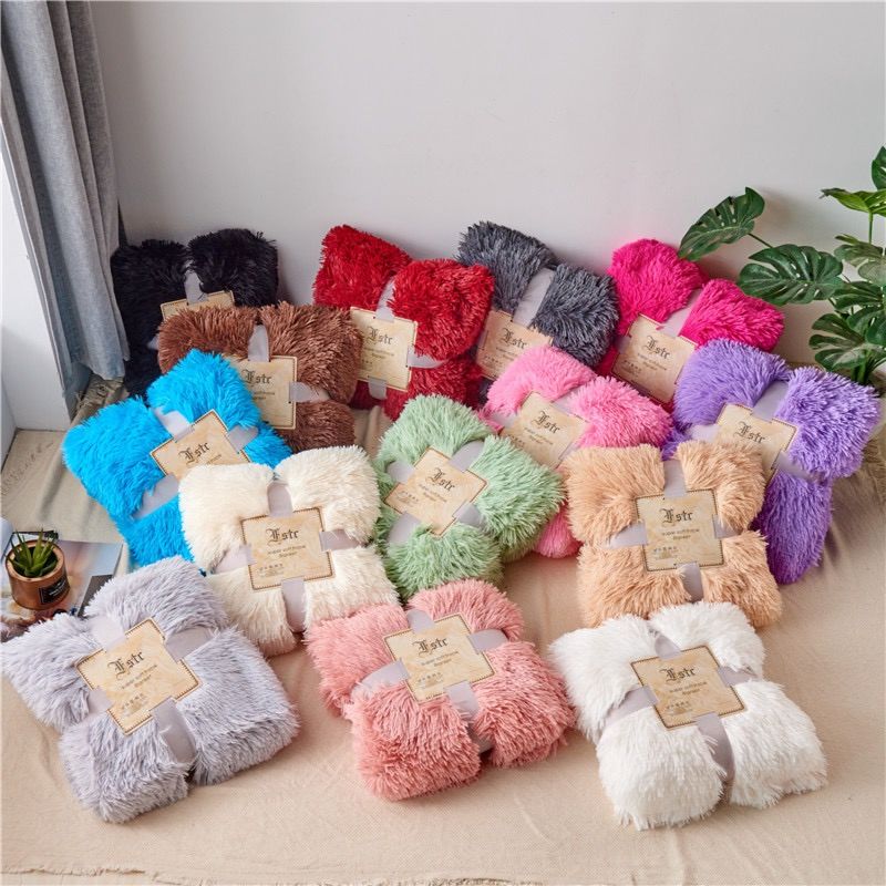 Different Color Super Soft Fluffy Throw Blanket