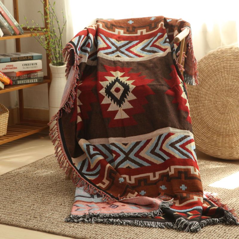 Direct Retro Woven Throws Tassel Soft Colorful Boho Throw Blanket