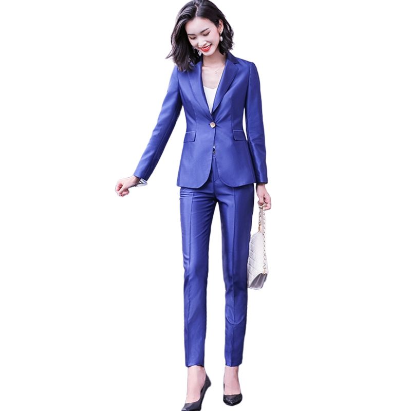 Direct Sell Simple Pant Suit 2 Piece Suit Set for Women Blazer and Trouser Office Lady Style