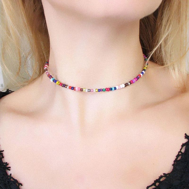 Diy Color Shell Rice Bead Personality Choker Beach Necklace Women Jewelry