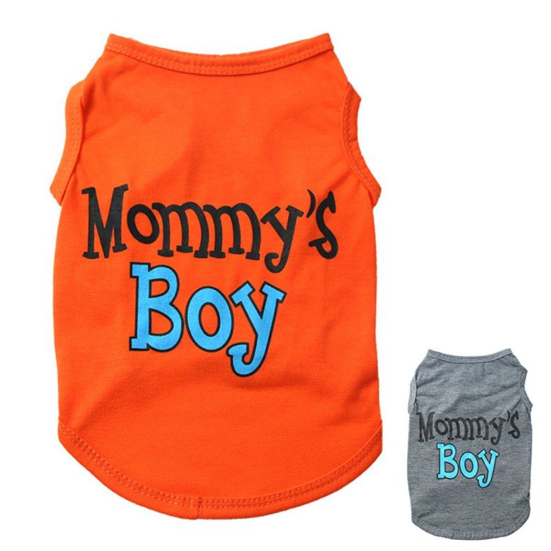 Dog Cotton Clothes Mommy's Boy Breathable Shirts Puppy T-Shirt for Small Dogs