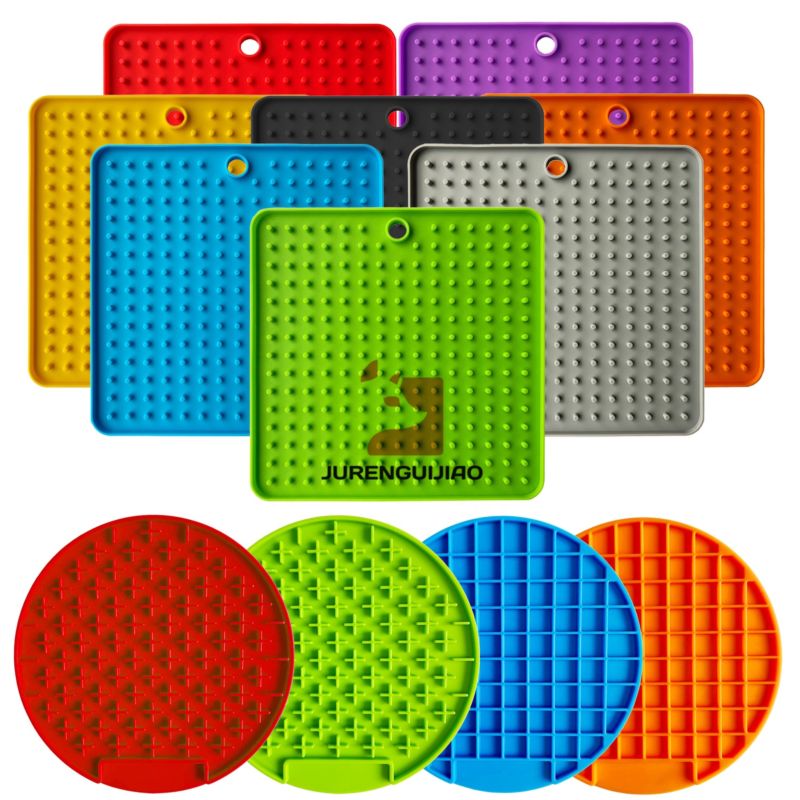 Dog Slow Feeder Mat Food Grade Silicone Dog Bath Mat Dog Lick Pad