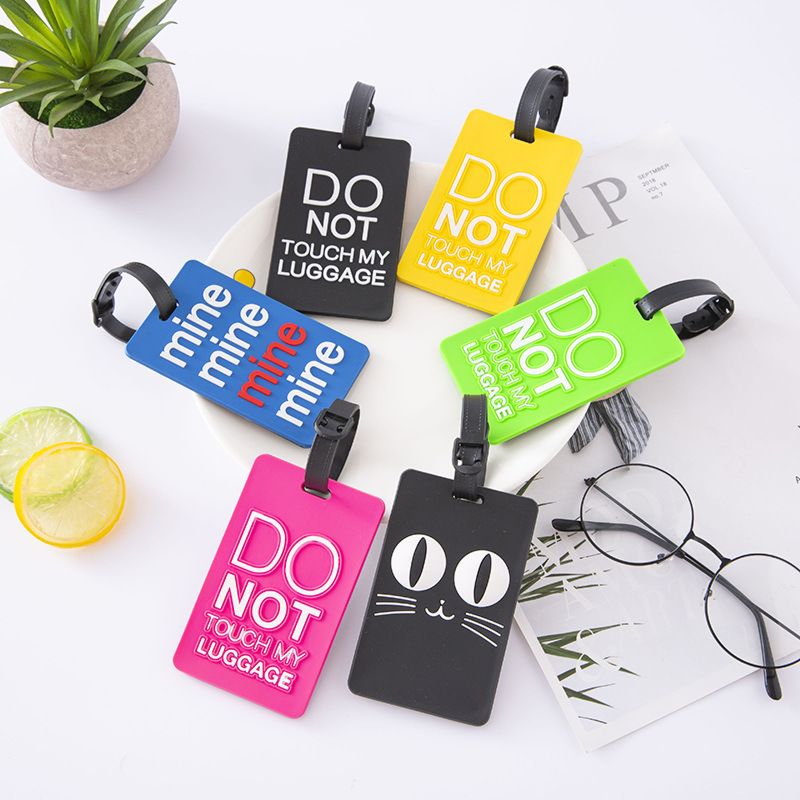 Don't Touch My Luggage Letters Print Luggage Tag T Soft Pvc Airplane Card Travel Baggage Tag