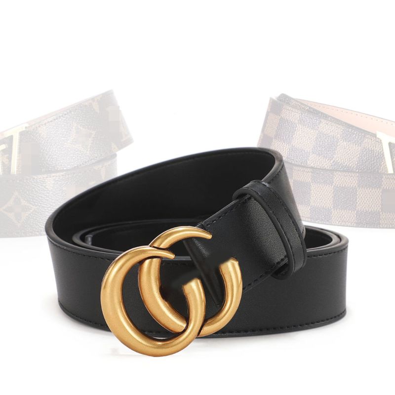 Double G Designer Belts Women Men Genuine Leather Belts