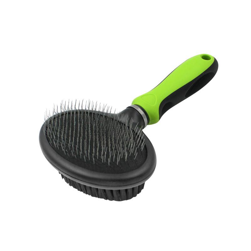 Double Sided Slicker and Bristle Brush Dog Cat Hair Grooming Tool