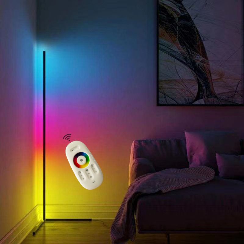 Dropshipping Nordic Modern Decorative 140Cm Remote Controlled Led Light Rgb Tripod Corner Floor Lamp for Living Room