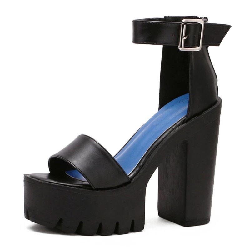 Dropshipping White Sandal Shoes for Women High Thick Heels Sandals Platform Casual