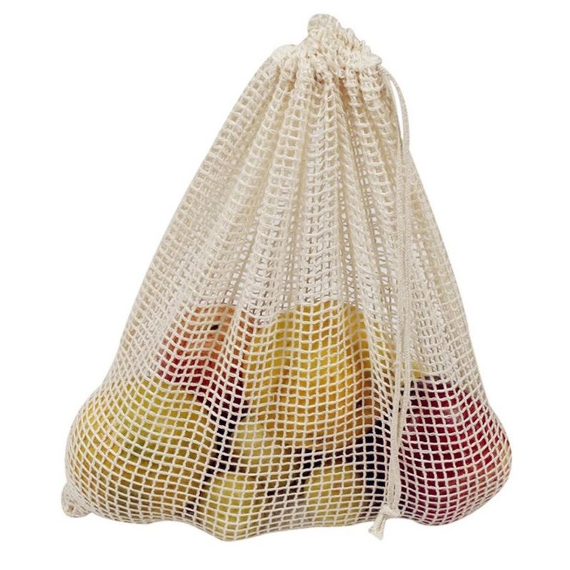Durable Design for Vegetable Organic Cotton Mesh Shop Drawstring Bag