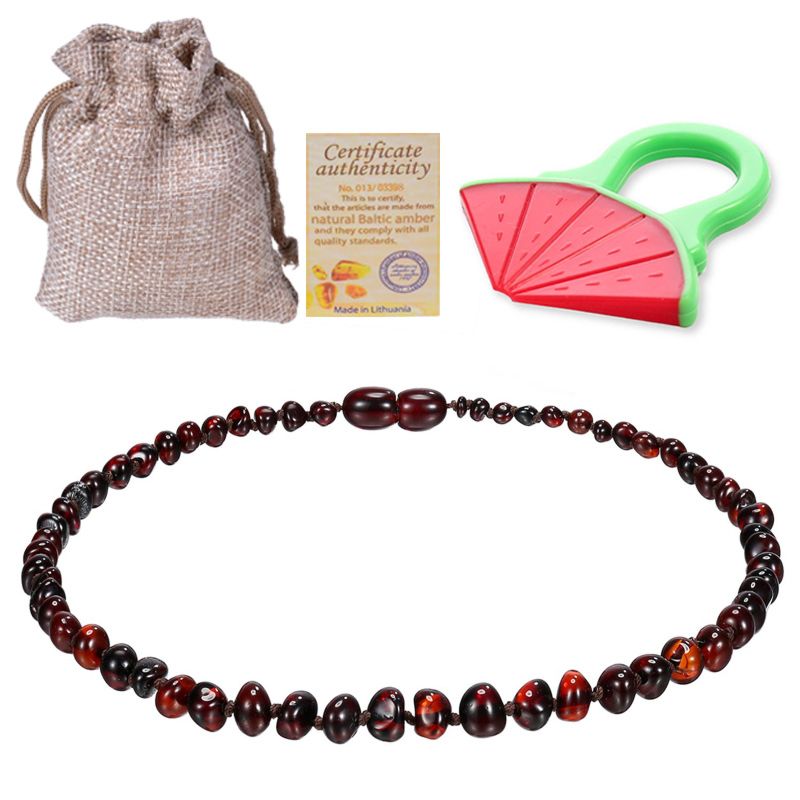 Dy Product Baltic Amber Beads Teething Amber Necklace for Baby Cherry Raw Amber