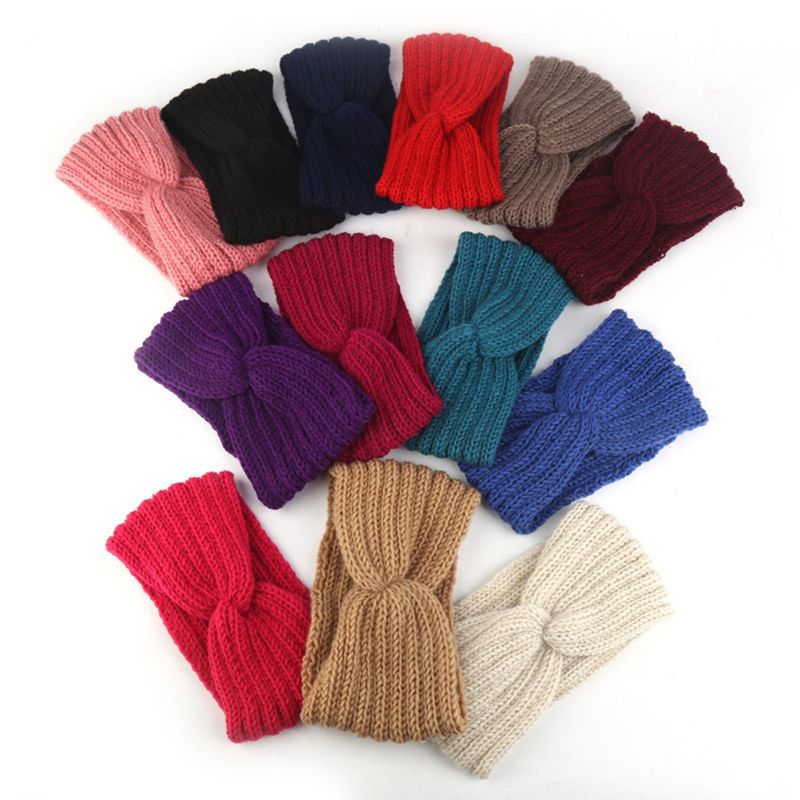 Ear Warmer Headband Women Elastic Wool Knitted Head Wrap Girls Elegant Hair Accessories