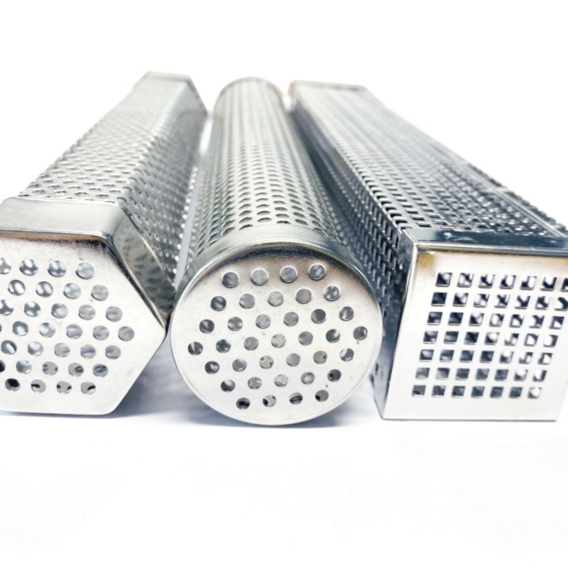 Easy Cleaning 201 304 Stainless Steel Perforated Mesh 12 Inch Hexagonal Smoke Generator Tube Smoker Tube with Wood Pellet