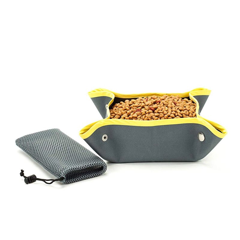 Easy Travel Foldable and Pocket Size Collapsible Canvas Dog Bowl Portable
