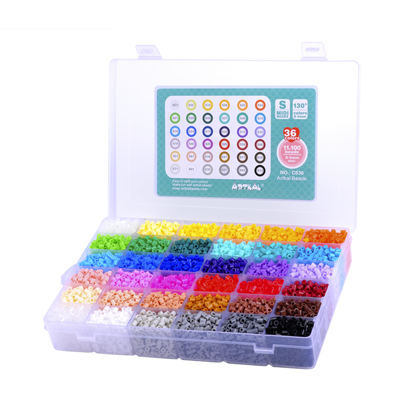 Eco-Friendly Diy Craft Artkal 11160Pcs 36Colors Pyssla Perler Beads Set Hama Beads 5Mm